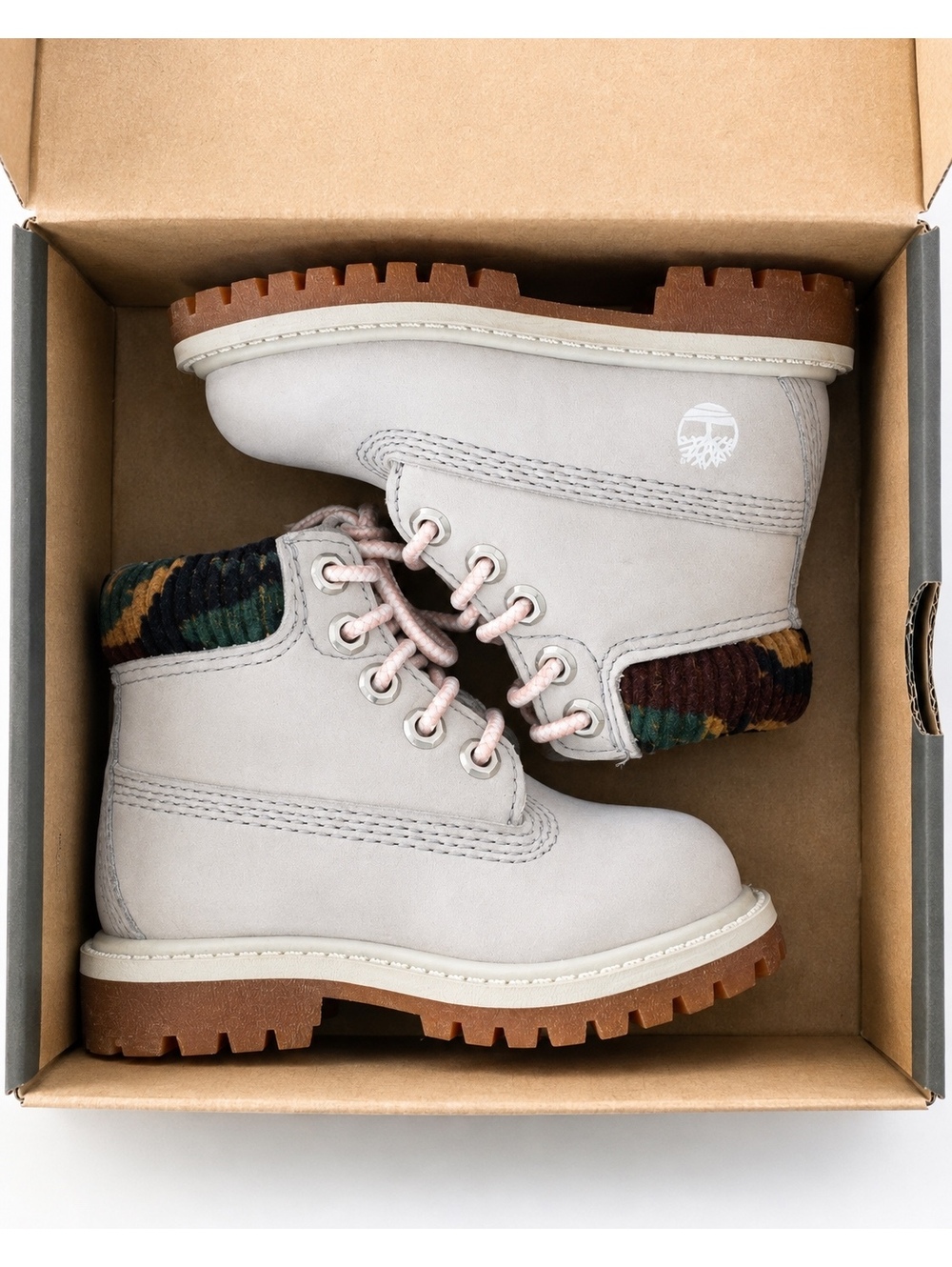 Timberland Premium 6” Waterproof Boots Light Gray Camo Toddler Size 4